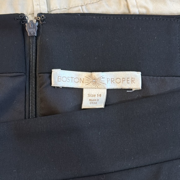 Boston Proper Strapless cocktail dress with cream sleeve bows - Picture 5 of 5